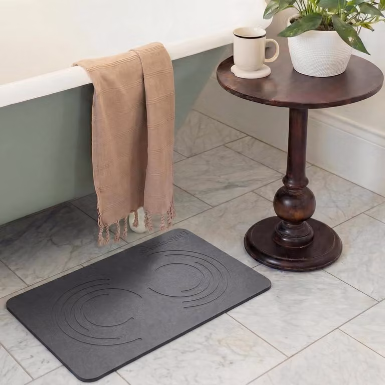 Diatomiet Badmat in Leisteen - Snelabsorberende Natuursteen Mat voor de Badkamer - 40 x 60 cm