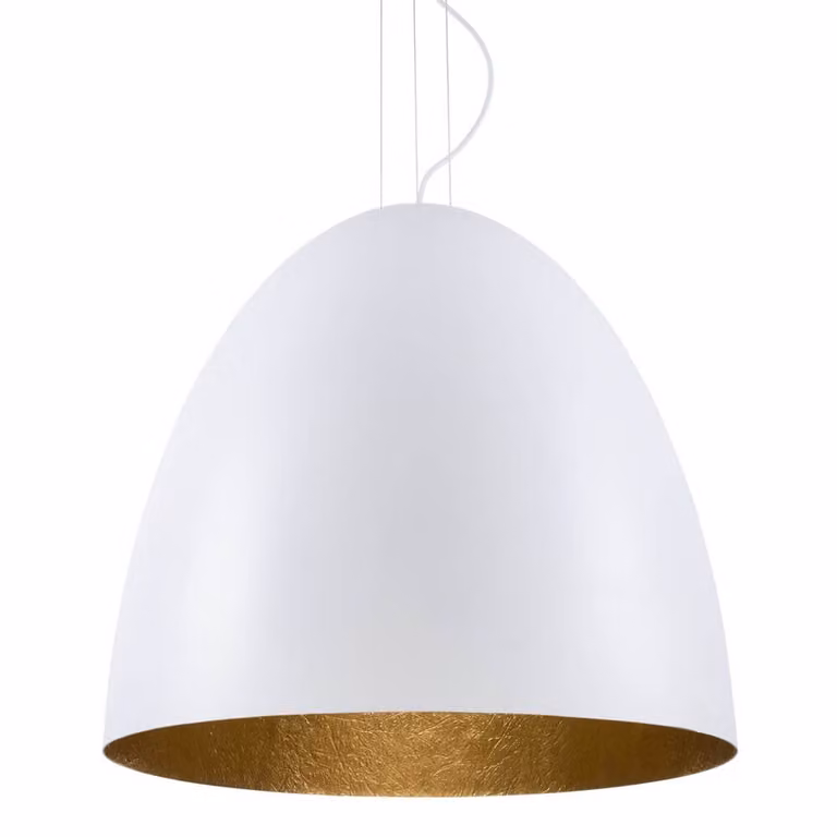 Lyora Egg XL hanglamp wit en goud/messing metaal Ø 75 cm