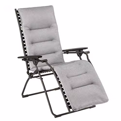 Lafuma Evolution Be Comfort Relaxstoel in Silver/Grey met Textilene en Armleuningen