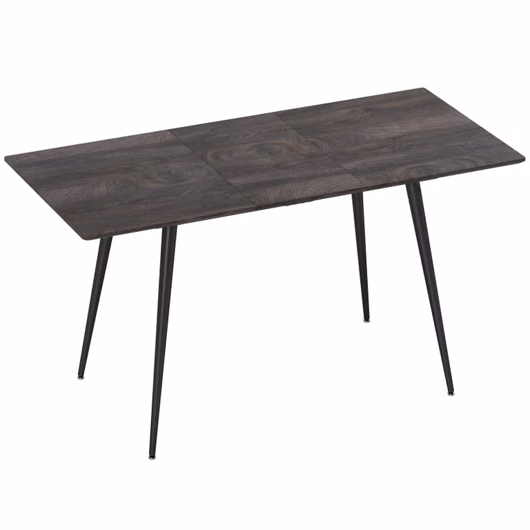 HOMCOM Uitschuifbare eettafel met vlinderblad, grijs, B: 160 cm, D: 75 cm, H: 77 cm