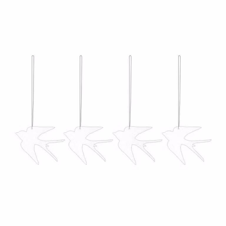 Cooee Design Paashanger met decoratieve vogels, 4 stuks, Wit