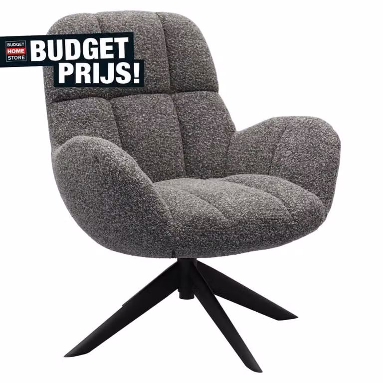 Draaifauteuil Else Antraciet voor volwassenen