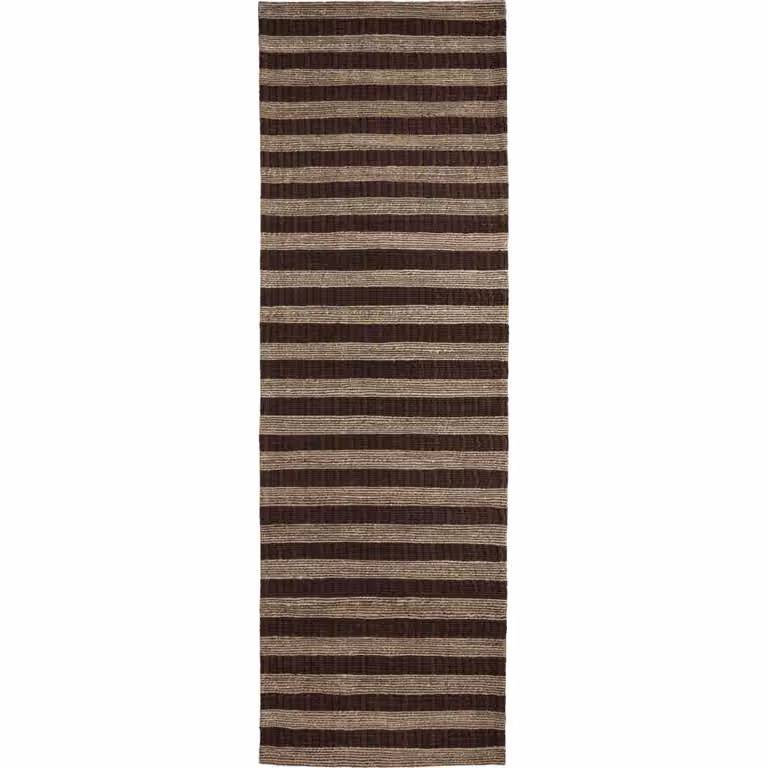 House Doctor Block vloerkleed bruin/beige, handgeknoopt katoen, B: 300 cm, D: 90 cm