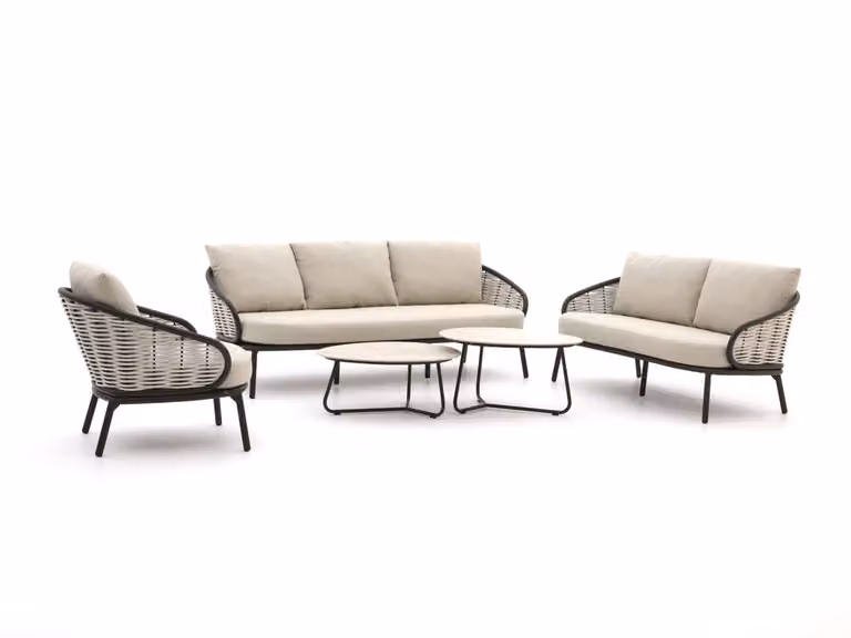 Apple Bee Loungeset voor 6 personen in beige met aluminium frame en kussens