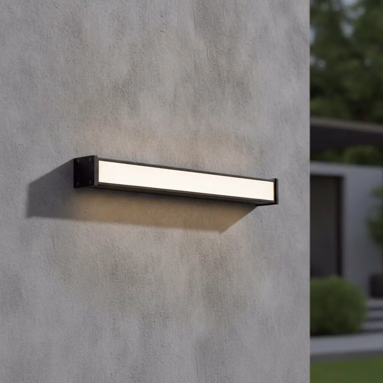 Lyora Nova design LED-wandlamp in grijs met aluminium en glas, 50 cm
