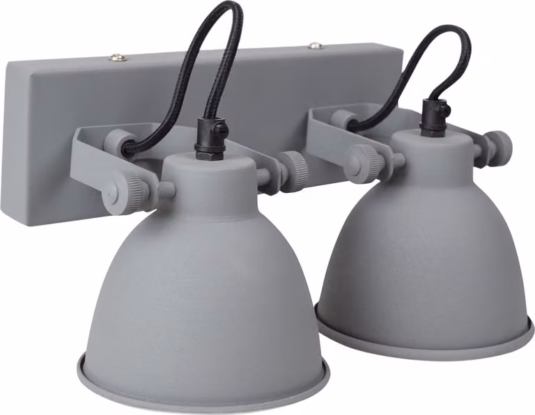 Urban Interiors Industrial Double Wandlamp Grijs - Stelbaar - B/D/H: 16 x 28 x 14 cm