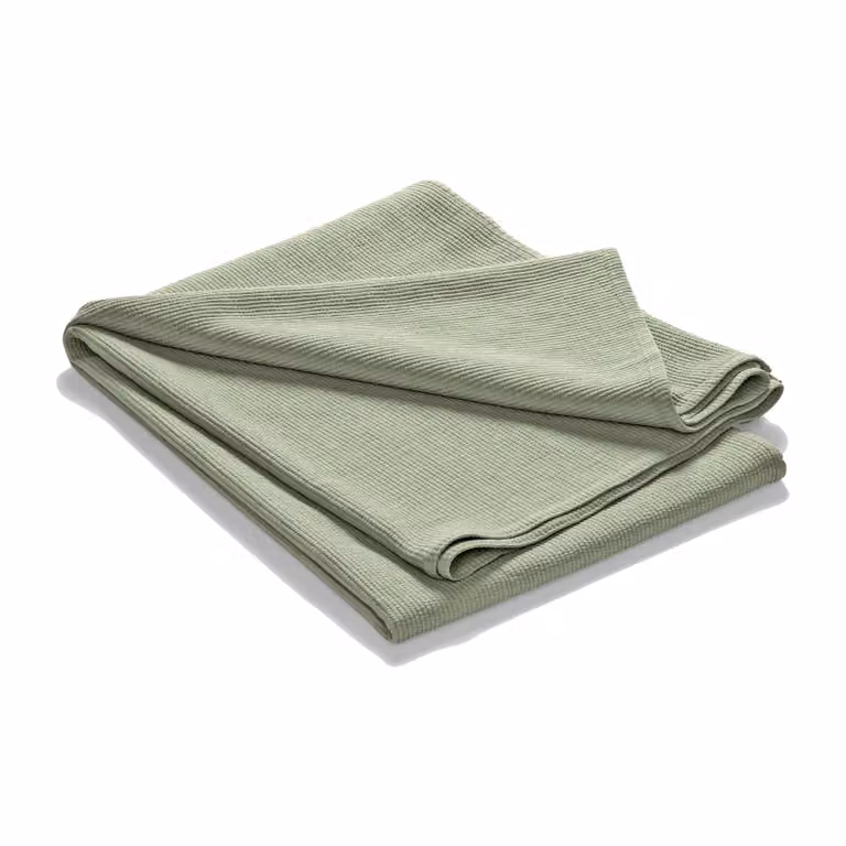 Etol Design Stripe sprei van stonewashed katoen in Salvia, 180 x 260 cm