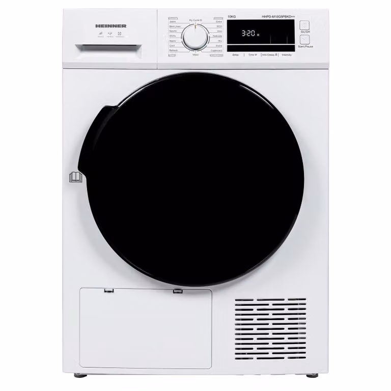 Heinner HHPD-M10G5PBKD++ Warmtepompdroger, 10 kg, 16 Programma’s, Anti-kreuk, LED-display, Wit