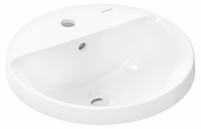 Hansgrohe Inbouwwastafel Xuniva S, Wit, 45x45 cm, met SmartClean technologie en afvoerputje