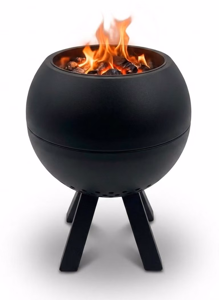 Edenoutdoor Peluma Rookloze Tafelhaard voor Pellet en Hout - Zwart - B/D/H: 22 x 22 x 27 cm