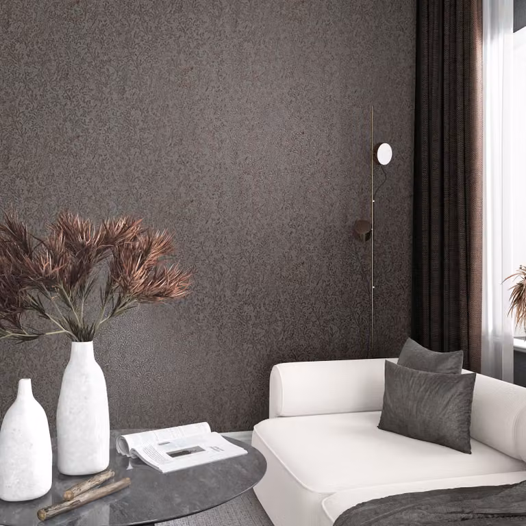 home24 Vliesbehang Floral 35534 Grijs Botanisch Modern Breedte: 53 cm, Lengte: 1005 cm, Dikte: 1 cm