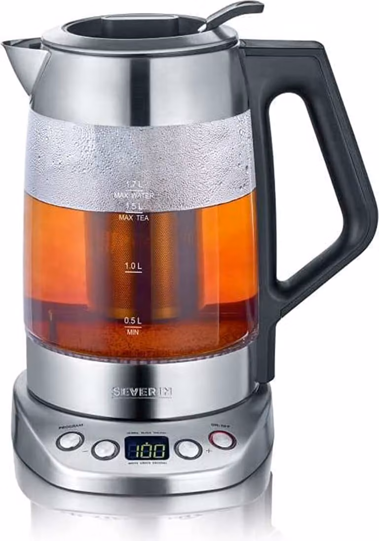 Severin WK 3479 glazen waterkoker met theepot, 1,7 liter