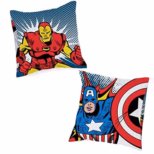 Jay Franco Marvel Comics Fighting Team Kussensslopen set van 2, 100% katoen, 80 x 80 cm