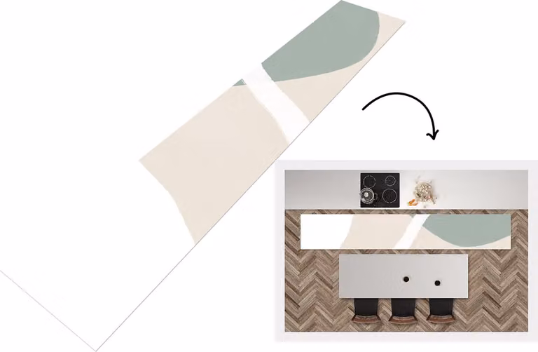 Minimalistische Keukenloper in Pastel Design - Vinyl - 360 x 60 cm