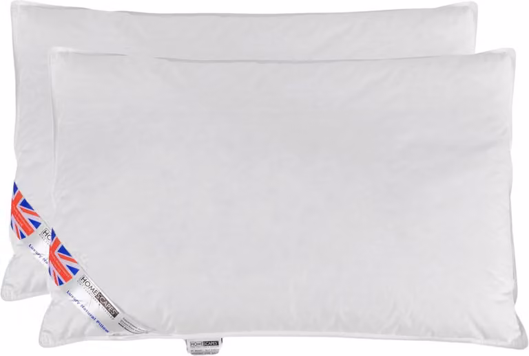 Homescapes Hoofdkussens Set van 2 - Medium Zacht - 100% Eendenveren - Anti-Allergisch - 50 x 70 cm