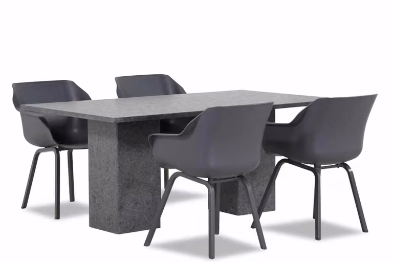 Hartman Sophie element 5-delige dining tuinset met graniet tafel in grijs, Breedte: 180 cm