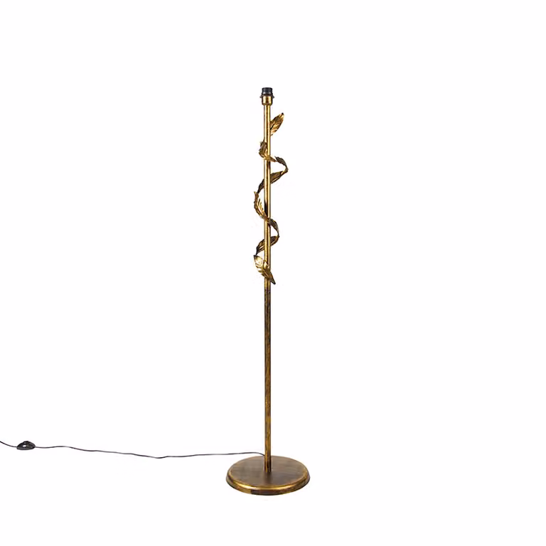 Qazqa Vintage vloerlamp antiek goud zonder kap