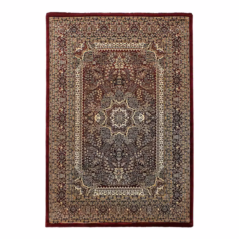 home24 Laagpolig vloerkleed Marrakesh type D rood, 240 x 340 cm, polyester