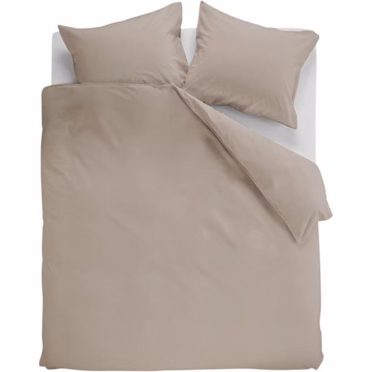 Budget Home Store Dekbedovertrek Cotton Uni Taupe 240 x 220 cm