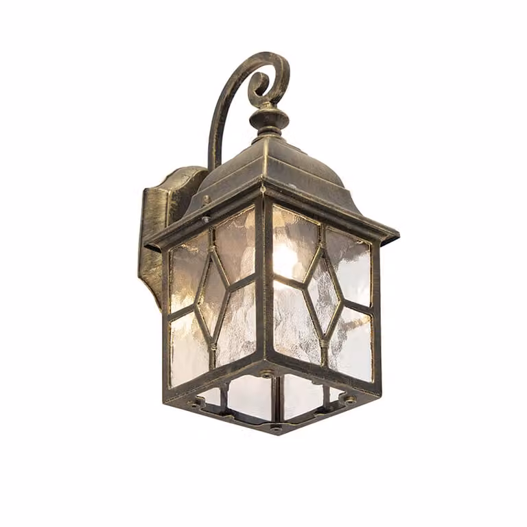 Qazqa Wandlantaarn London - Brons - Klassiek Design voor Tuin en Hal