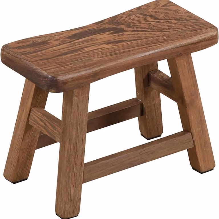 Thuys Houten Krukje Stevig – Massief Hout – Rustiek Design – Hoogte: 27 cm
