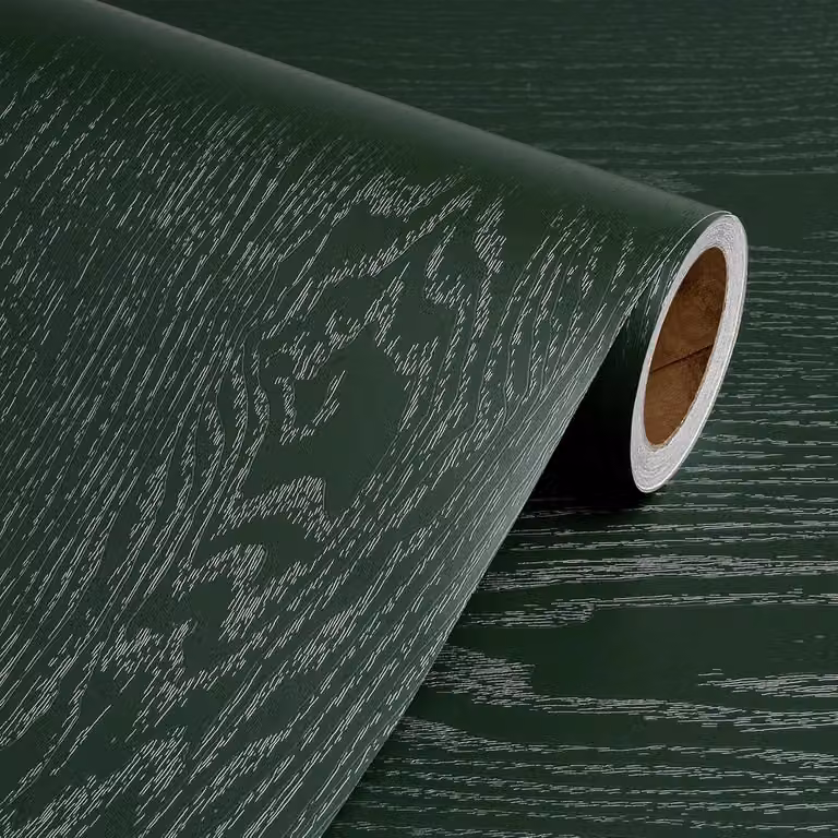 Waterdichte vinyl wrap voor meubels met donkergroene houtnerf