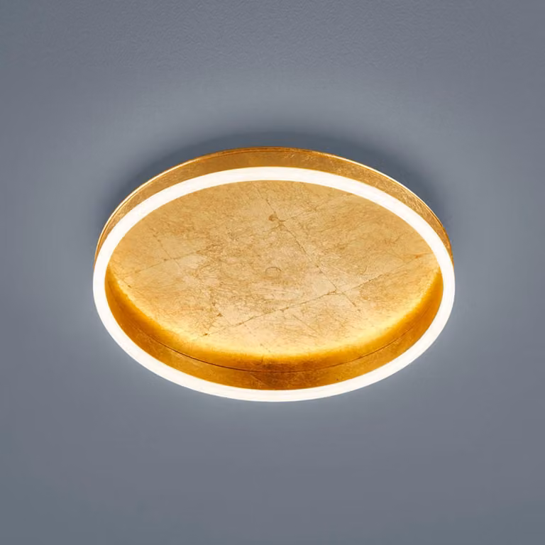 Helestra Sona LED plafondlamp modern, goud/messing, dimbaar, Ø 40 cm