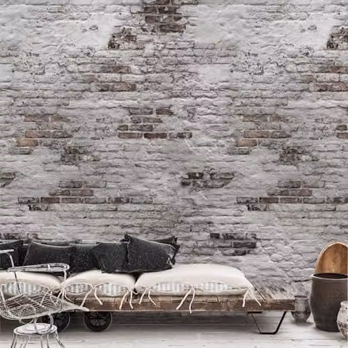 DUTCH WALLCOVERINGS Fotobehang Old Brick Wall grijs vinyl non-woven