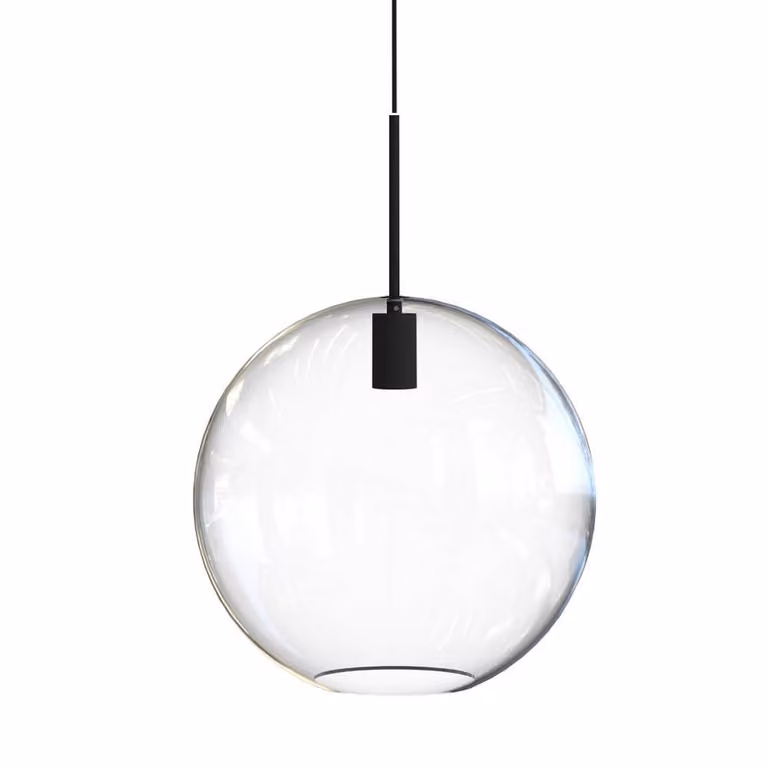 Lyora Sphere XL Glazen Hanglamp - Zwart - Diameter: 35 cm