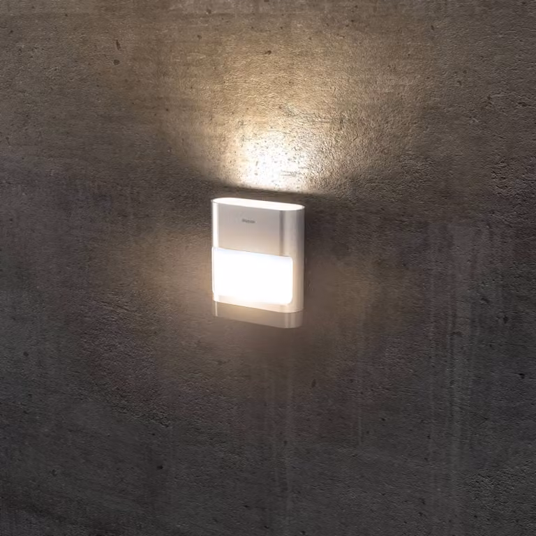 Theben theLeda D SUL AL LED-wandlamp voor buiten, grijs, Aluminium, IP55, Up/Down licht