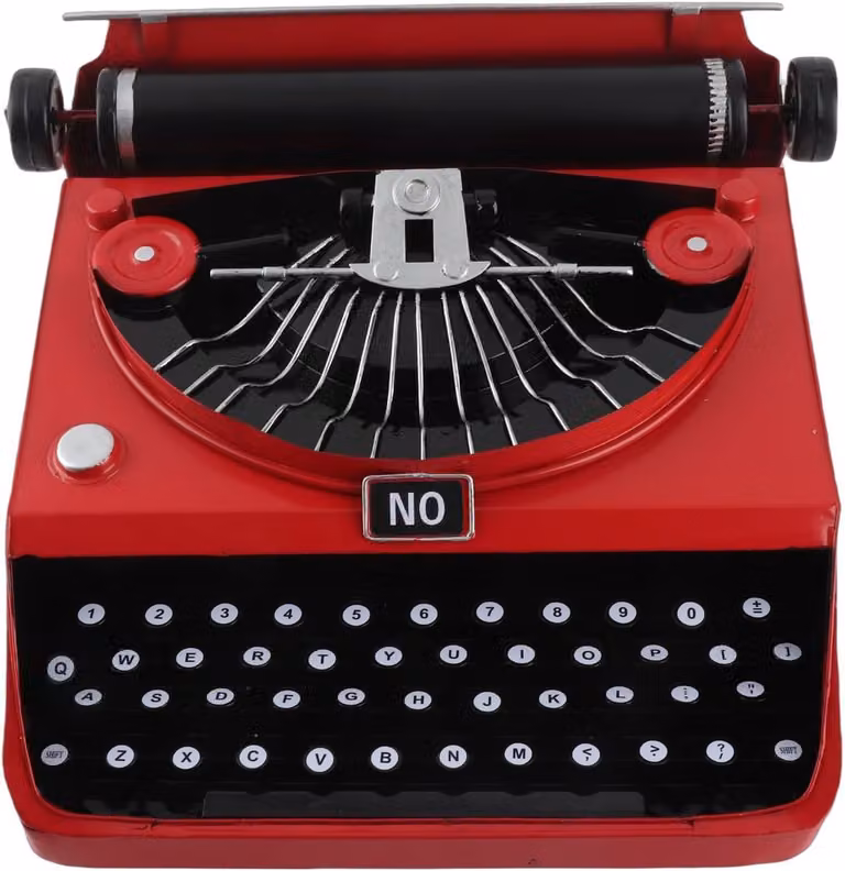ShopVlot Vintage typemachine decoratie - Handgemaakt metaal - Nostalgische uitstraling