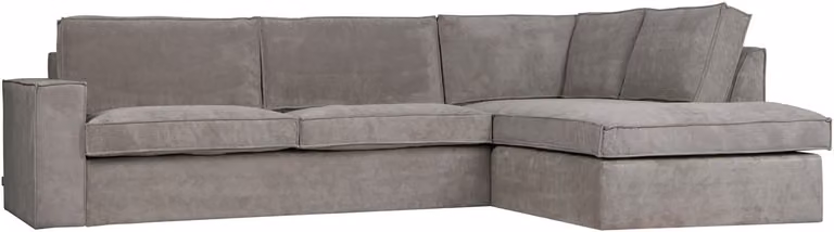 WOOOD Thomas Hoekbank Rechts - Ribstof - Vergrijsd Groen - B: 283 cm, D: 92 cm, H: 197 cm