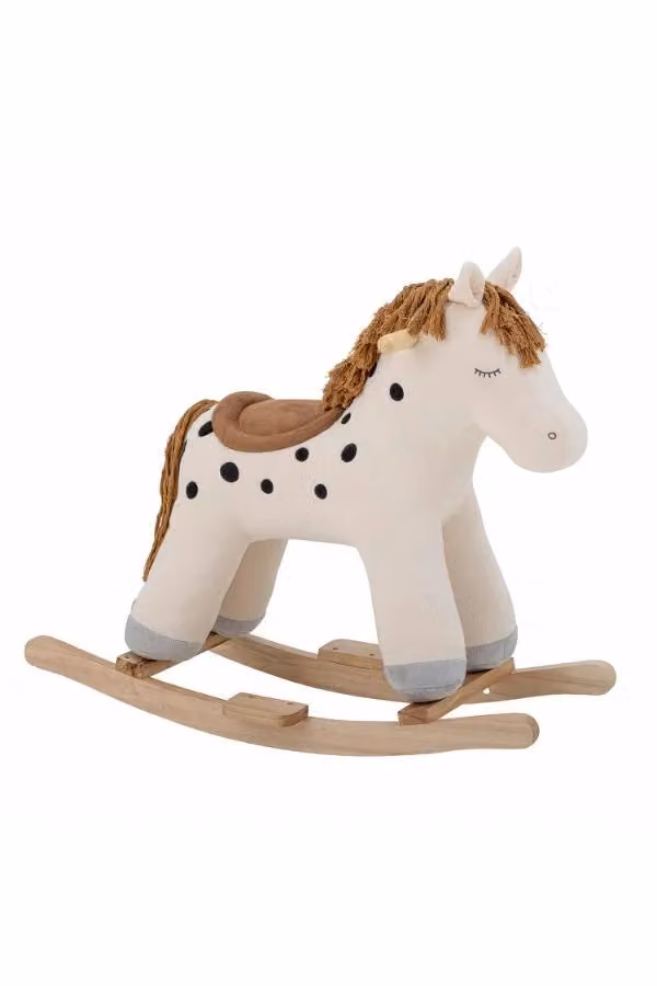Bloomingville Mini Merlen Hobbelpaard - Wit/Zwart