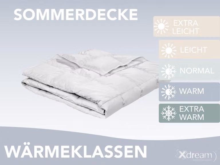 XDREAM Nature Hoogwaardige donsdeken voor volwassenen, 135 x 200 cm, 90% dons en 10% veren, vulling: 740 gram