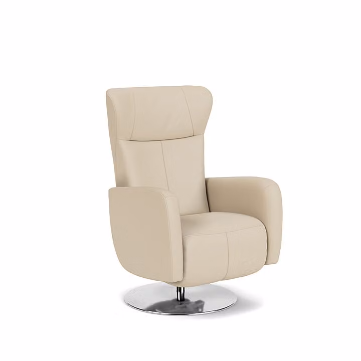 Prominent Hennessy Sta-op-stoel - Beige - Leer