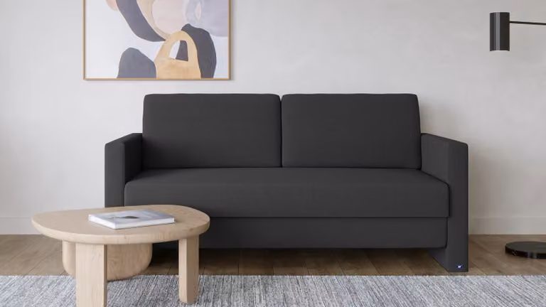 BRUNO slaapbank antraciet met massief houten frame en boxspringcomfort, 160 cm