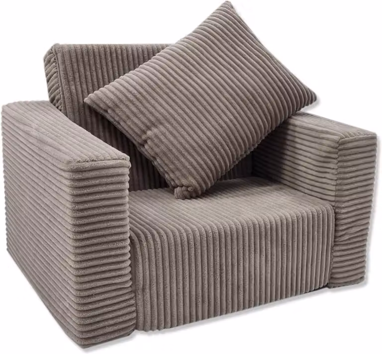 Allvia Kindersofa Zitzak Kinderstoel Beige B/D/H: 100 x 50 x 40 cm