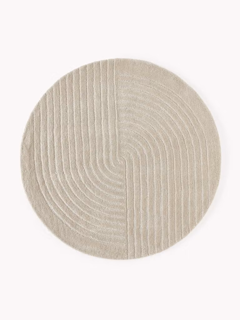 Westwing Collection Mason rond wollen vloerkleed met geometrisch design