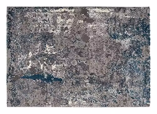 OCI JUWEL LIRAY tapijt grijs petrol blauw abstract modern B: 80 cm, L: 150 cm