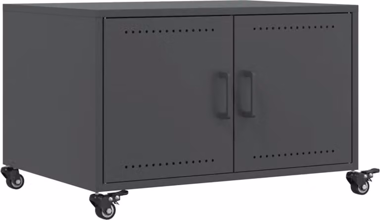 vidaXL Salontafel met wieltjes - Antraciet - B: 68 cm, D: 50 cm, H: 43,5 cm