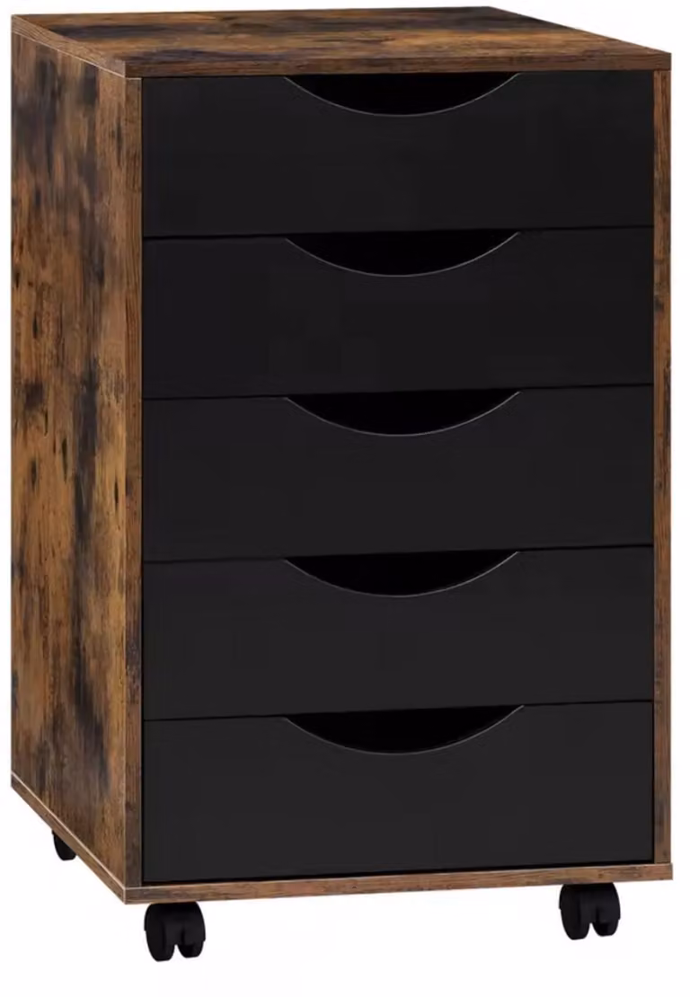 Varnox Ladekast met wieltjes - Bruin/Zwart - B: 40 cm, D: 40 cm, H: 66,5 cm