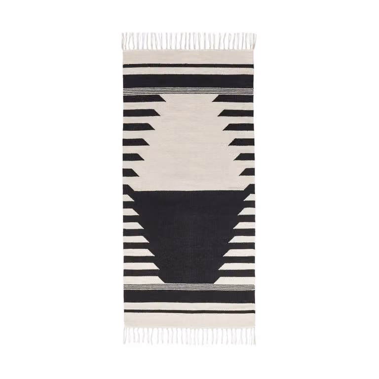 Broste Copenhagen Iselin vloerkleed Black-off white 70 x 140 cm
