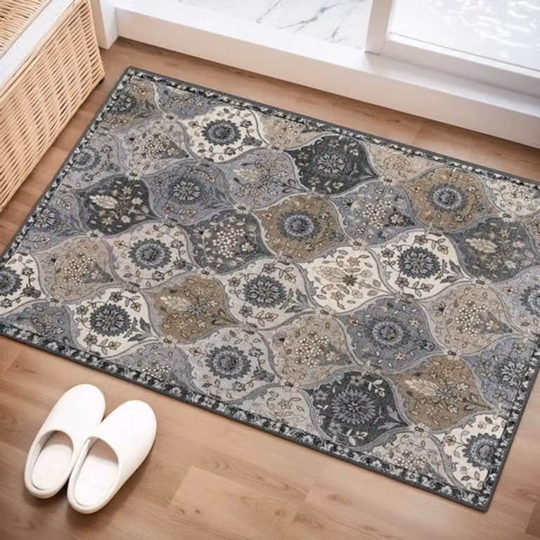 Marokkaans Trellis Vloerkleed met Geometrisch Patroon, Wasbaar en Antislip, 200 x 300 cm