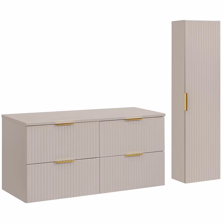 Lomadox Adelaide 2-delige badkamermeubelset in kasjmier, Breedte: 120 cm