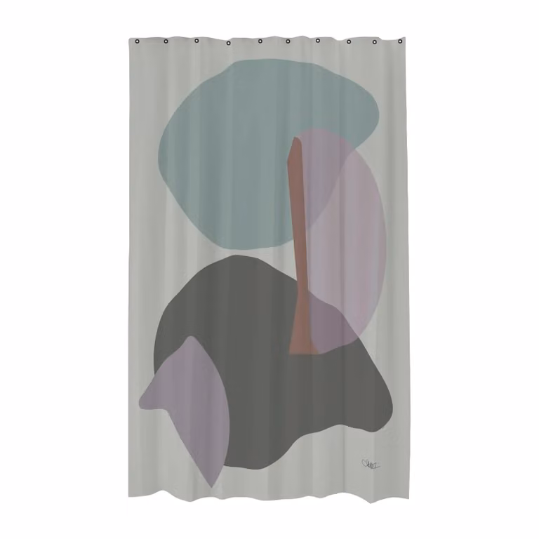 Mette Ditmer Gallery douchegordijn Frost green B: 150 cm, H: 200 cm