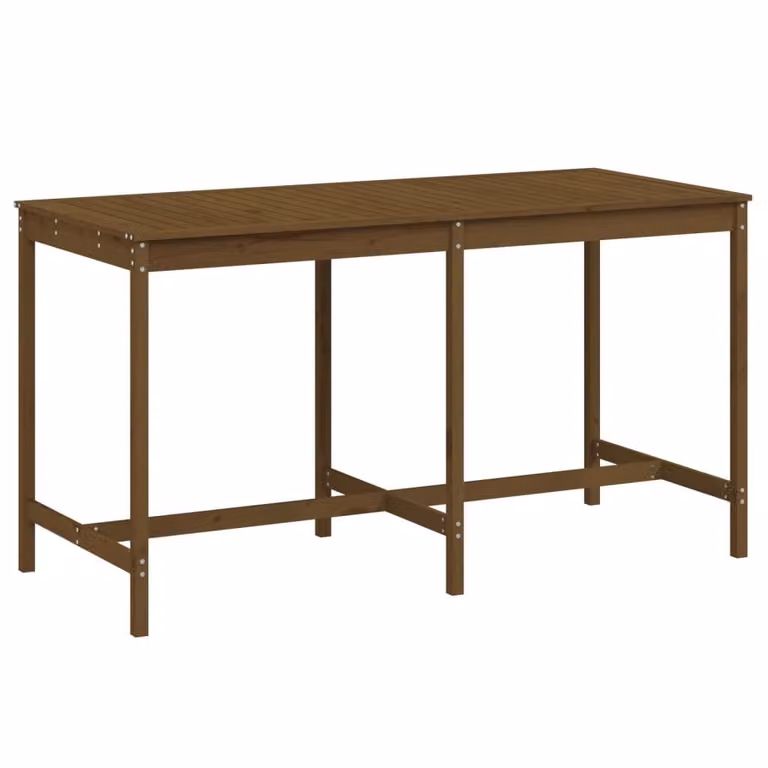 vidaXL Tuintafel van massief grenenhout, honingbruin, B: 203,5 cm, D: 90 cm, H: 110 cm