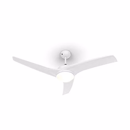 Klarstein Figo plafondventilator met plafondlamp en afstandsbediening, wit, diameter: 132 cm