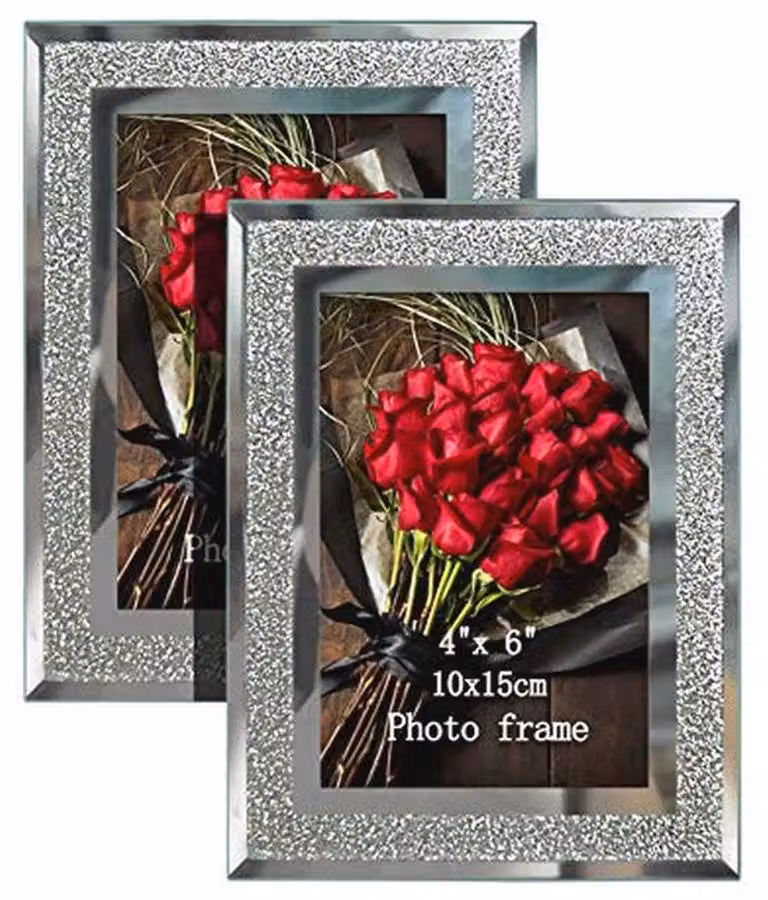 Glazen Fotolijst Set van 2 - 10x15 cm - Elegante Decoratie voor Thuis en Kantoor