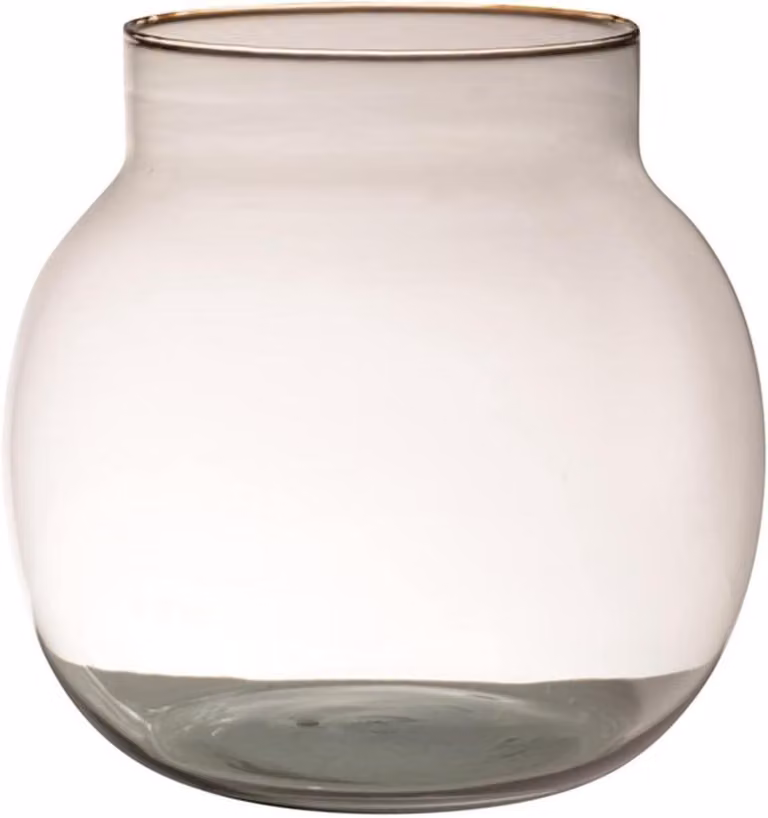 Heldere decoratieve vaas van gerecycled glas, Hoogte: 20 cm