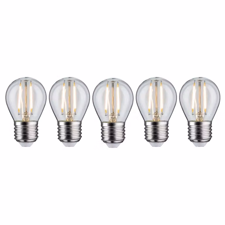 home24 Lil LED-lamp set van 5, transparant, warm wit, globe filament